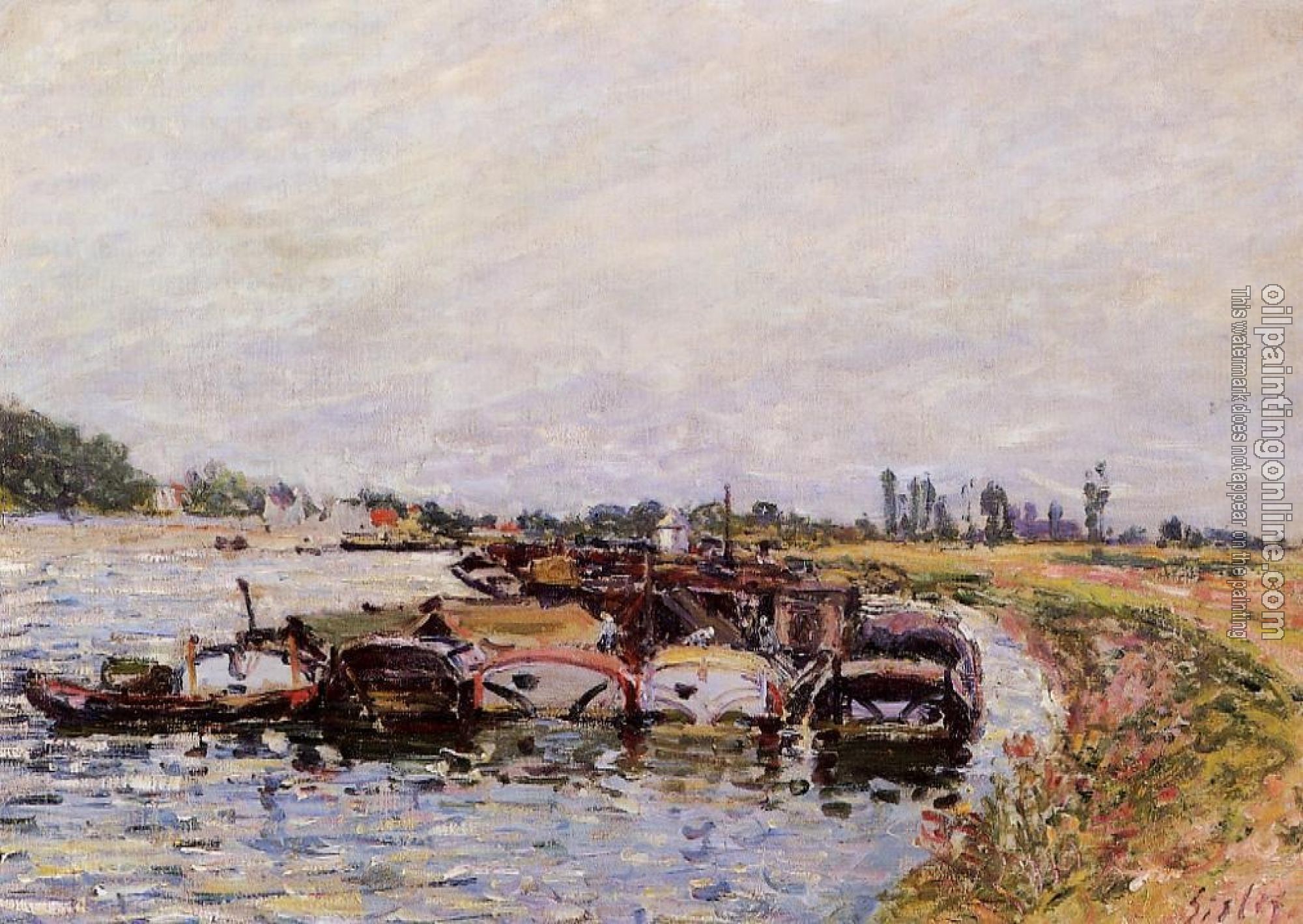 Sisley, Alfred - Barge Garage at Saint-Mammes